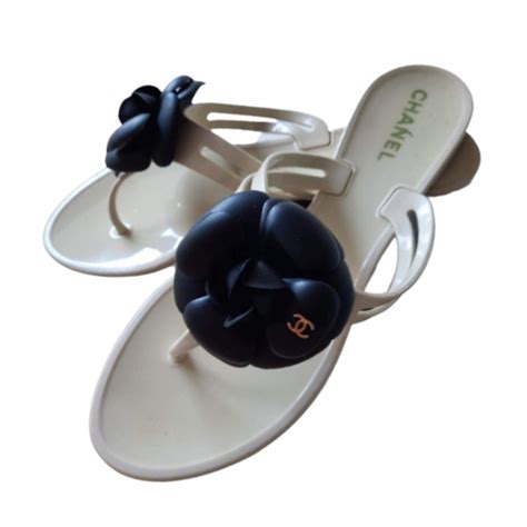 chanel camellia jelly flip flops|Chanel sandals canada.